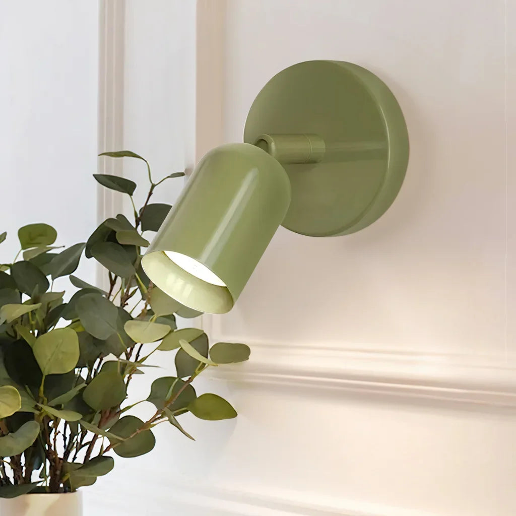 Colour options lined up for the adjustable bedside LED wall sconce