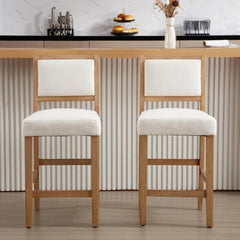 Beige Bar Stools – Modern Farmhouse Counter Height Stools Set of 2 - Counter Bar Sools - Hurbane Home