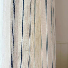Beige Linen Curtain Panels – Gauze Semi - Sheer Window Drapes for Home - Hurbane Home