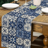 Beige Linen Table Runner - Bohemian Cotton Crochet Decor for Dining Tables - Boho Table Runner - Hurbane Home