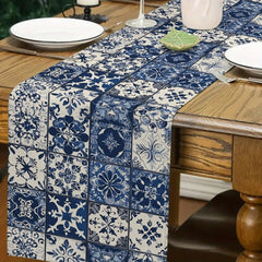 Beige Linen Table Runner - Bohemian Cotton Crochet Decor for Dining Tables - Boho Table Runner - Hurbane Home