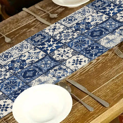 Beige Linen Table Runner - Bohemian Cotton Crochet Decor for Dining Tables - Boho Table Runner - Hurbane Home