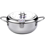 Best Pots for Deep Frying - Japanese Fry Pot with Thermometer for Precision Cooking - Deep Frying Pan - Hurbane Home