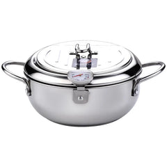 Best Pots for Deep Frying - Japanese Fry Pot with Thermometer for Precision Cooking - Deep Frying Pan - Hurbane Home