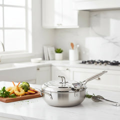Best Pots for Deep Frying - Japanese Fry Pot with Thermometer for Precision Cooking - Deep Frying Pan - Hurbane Home