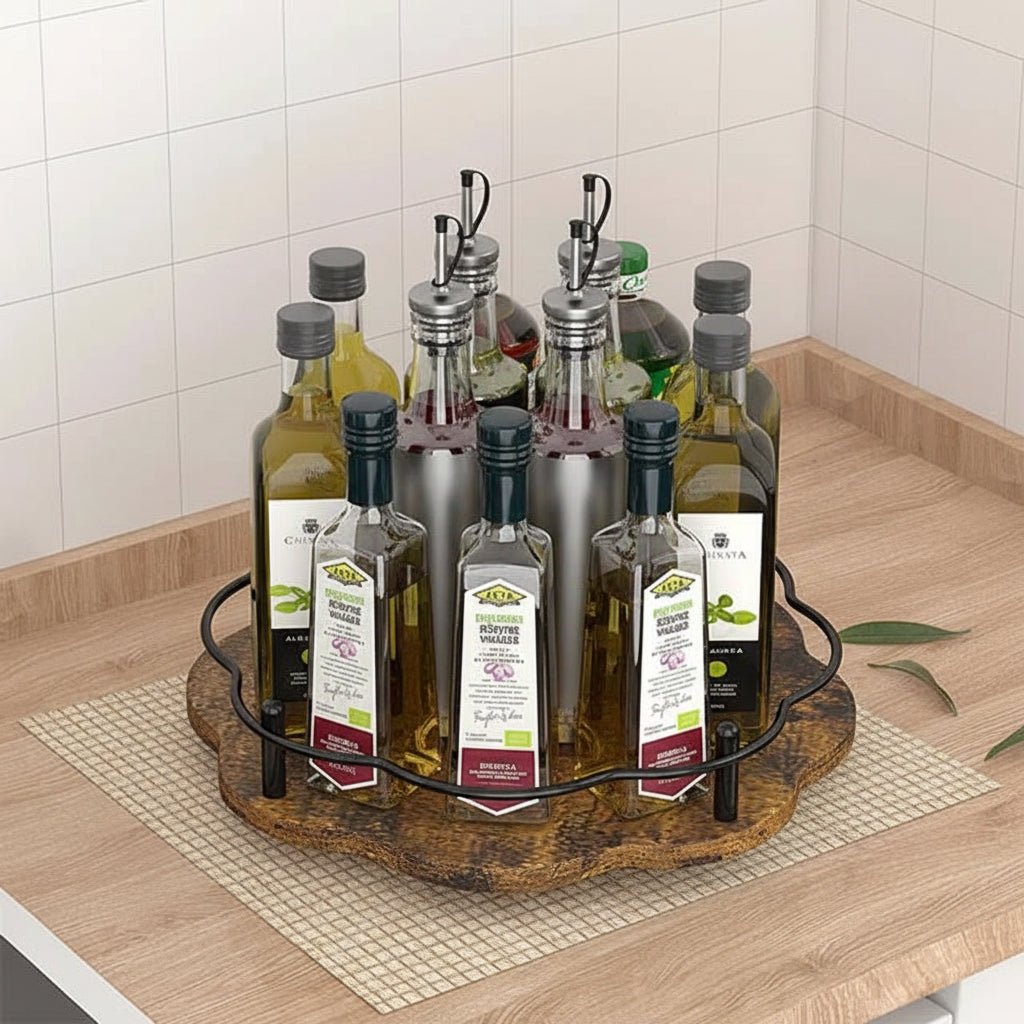 Best Spice Rack Organizer - 360 Rotating Countertop Spice Rack with Jars for Kitchens - Rotating Spice Rack - Hurbane Home