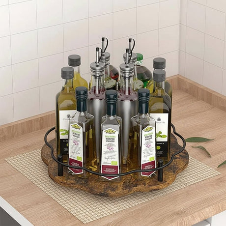 Best Spice Rack Organizer - 360 Rotating Countertop Spice Rack with Jars for Kitchens - Rotating Spice Rack - Hurbane Home