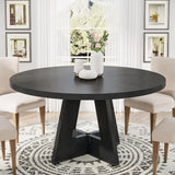 black modern farmhouse round dining table decor
