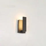Black LED Wall Sconce – Outdoor Waterproof Aluminum Wall Lamp for Porch & Balcony - Hurbane Home