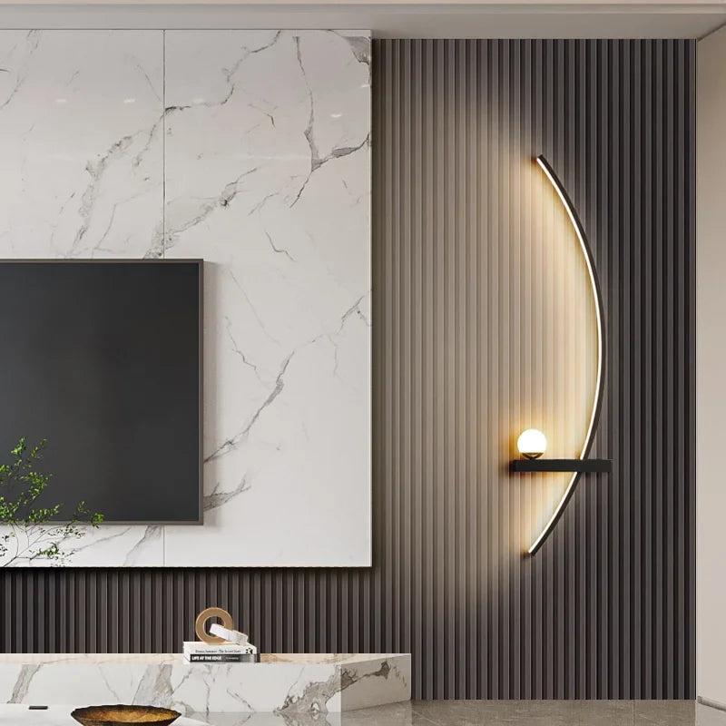 Forseti Minimalist Arc Linear LED Wall Light Modern Fixture