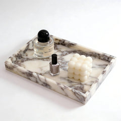 Black Marble Vanity Tray - Elegant Jewelry Organizer & Bathroom Countertop Decor - Marble Bathroom Tray - Hurbane Home