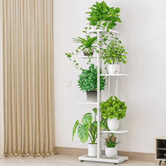 Black Metal Plant Stand – Multi - Tier Vertical Flower Pot Organizer - Hurbane Home