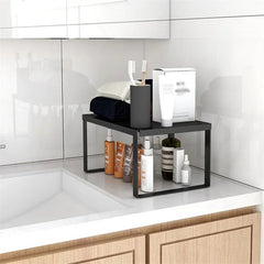 Black Metal Spice Rack - Versatile Kitchen Countertop Organizer for Efficient Storage - Kitchen Countertop Organizer - Hurbane Home