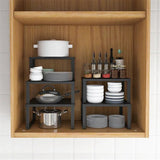Black Metal Spice Rack - Versatile Kitchen Countertop Organizer for Efficient Storage - Kitchen Countertop Organizer - Hurbane Home