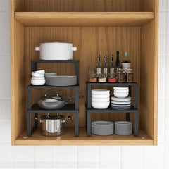 Black Metal Spice Rack - Versatile Kitchen Countertop Organizer for Efficient Storage - Kitchen Countertop Organizer - Hurbane Home
