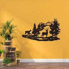Black Metal Wall Art - Large Modern Decor for Living Room Walls - black metal wall art - Hurbane Home