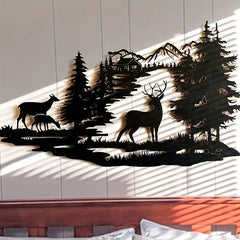 Black Metal Wall Art - Large Modern Decor for Living Room Walls - black metal wall art - Hurbane Home