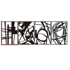 Black Metal Wall Art - Large Modern Decor for Living Room Walls - black metal wall art - Hurbane Home