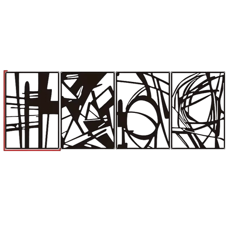 Black Metal Wall Art - Large Modern Decor for Living Room Walls - black metal wall art - Hurbane Home