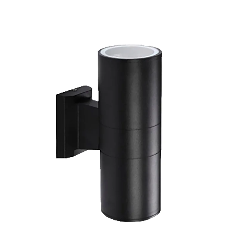Black outdoor wall lights made of aluminum with modern rectangular design
