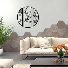 Black Round Wall Decor - Modern Metal Circle Art for Home Interiors - round metal wall art - Hurbane Home