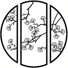 Black Round Wall Decor - Modern Metal Circle Art for Home Interiors - round metal wall art - Hurbane Home