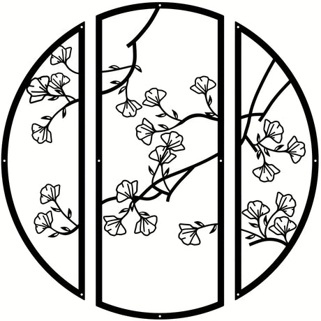 Black Round Wall Decor - Modern Metal Circle Art for Home Interiors - round metal wall art - Hurbane Home