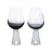 Blown glass wine set of 2 on wooden table