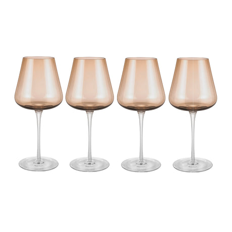 Blown glass wine with smoky gray hand-blown finish