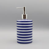 Blue and White Ceramic Soap Dispenser - Elegant Blue Pottery for Stylish Bathrooms - ceramic soap dispenser - Hurbane Home