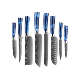 Blue Handle Knife Set – 8 Piece Japanese Style Kitchen Knives - Japanese Knife Set - Hurbane Home