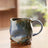 blue ceramic vintage coffee cup