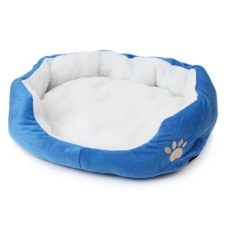blue warm bedding for dogs soft plush donut cave bed