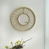 Bohemian Circle Mirror – Handwoven Macrame Round Wall Hanging - Hurbane Home