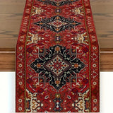 Bohemian Kitchen Runner - Modern Boho Style Long Red Table Decor - Boho Table Runner - Hurbane Home