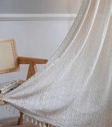 Bohemian Tassel Curtains – Crochet Lace Rod Pocket Sheer Cotton Blend - Hurbane Home