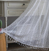 Bohemian Tassel Curtains – Crochet Lace Rod Pocket Sheer Cotton Blend - Hurbane Home