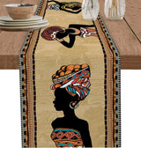 Boho Kitchen Runner - Cotton Linen Ethnic Farmhouse Table Decor - Boho Table Runner - Hurbane Home