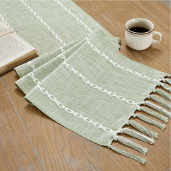 Boho Kitchen Runner - Modern Rustic Table Decor with Fringe Design - Boho Table Runner - Hurbane Home