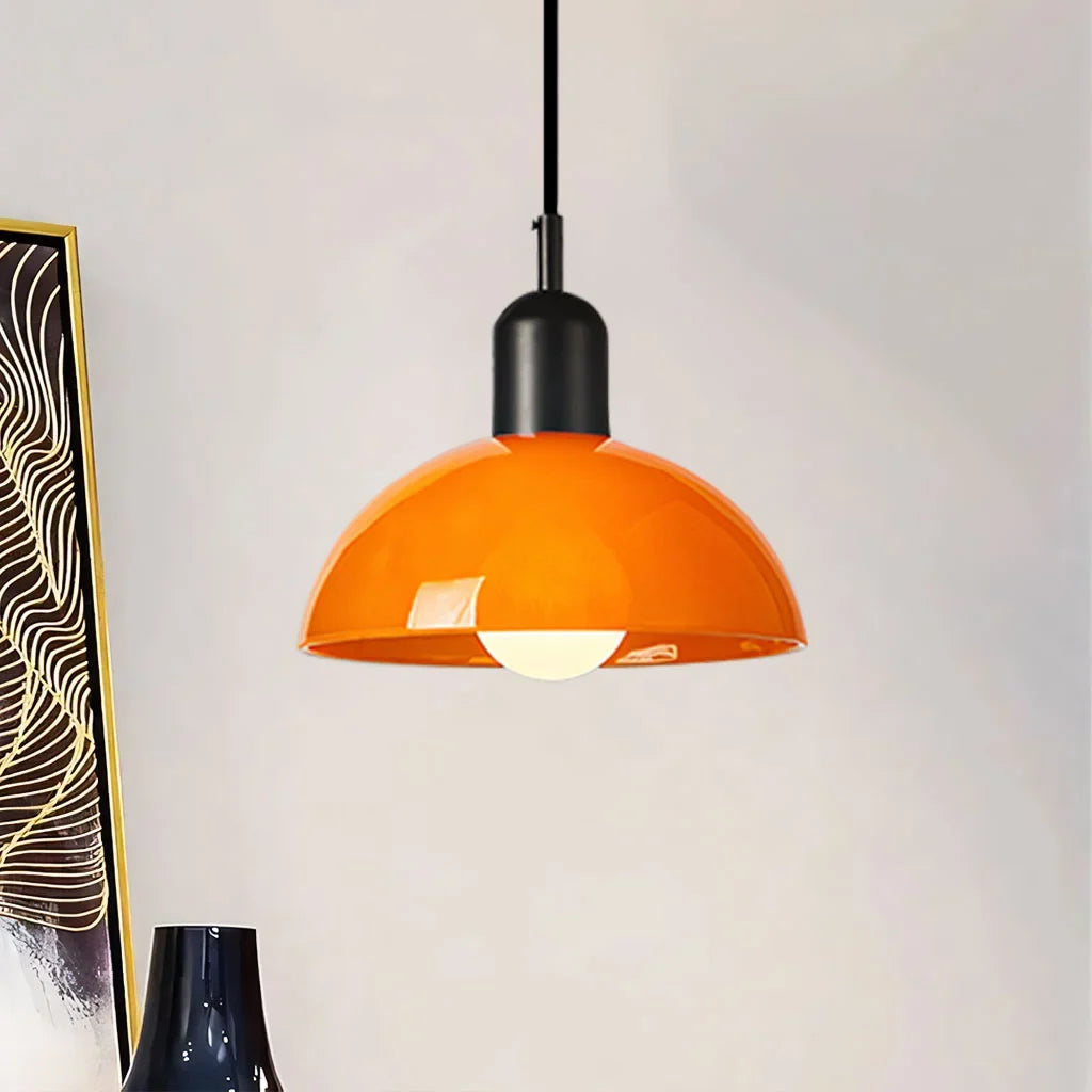 Bowl pendant light lamp body colour swatch for the orange shade