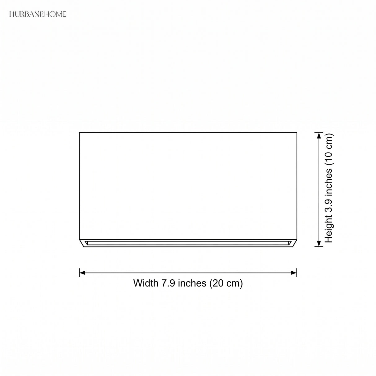 Rectangular up and down wall sconce dimensions diagram