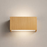 Gold rectangular aluminum wall sconce with warm up and down beams