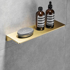 Brass Bathroom Shelf – Brushed Gold Wall - Mounted Storage Organizer - Hurbane Home