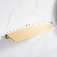 Brass Bathroom Shelf – Brushed Gold Wall - Mounted Storage Organizer - Hurbane Home