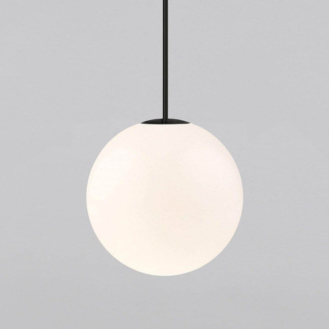 Modern globe pendant light on a rigid stem for kitchen islands, view 6