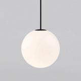 Modern globe pendant light on a rigid stem for kitchen islands, view 6