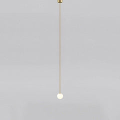Glass globe pendant with a fixed 39.4 inch brass rod drop, view 15