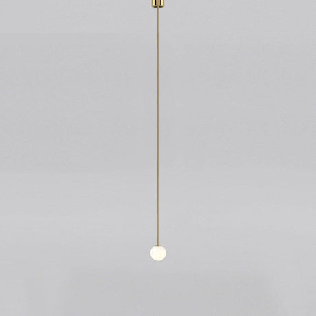 Glass globe pendant with a fixed 39.4 inch brass rod drop, view 15