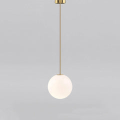 Modern globe pendant light on a rigid stem for kitchen islands, view 18