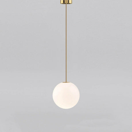 Modern globe pendant light on a rigid stem for kitchen islands, view 18